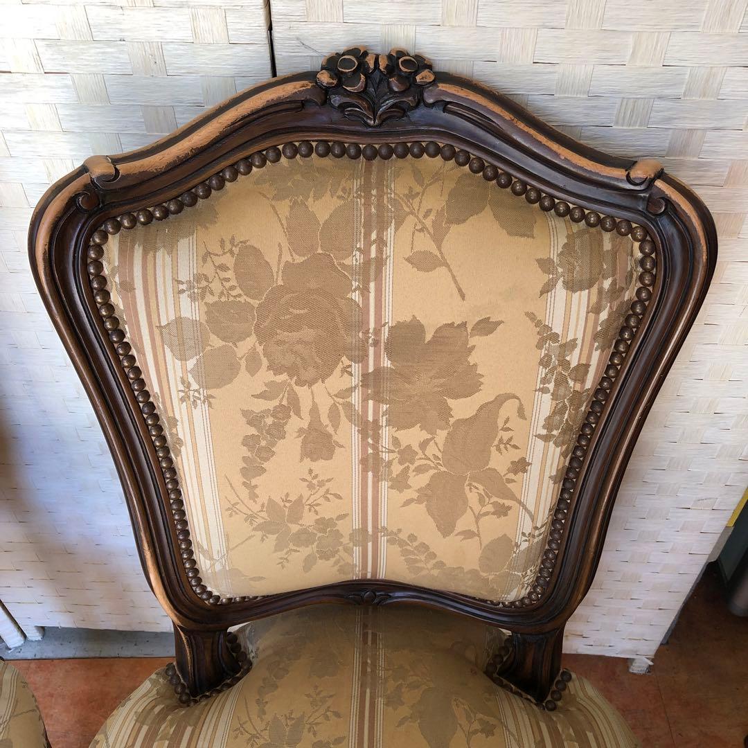 あ2 domani カリモク 椅子 ルイ15世 猫脚 アンティーク 2脚