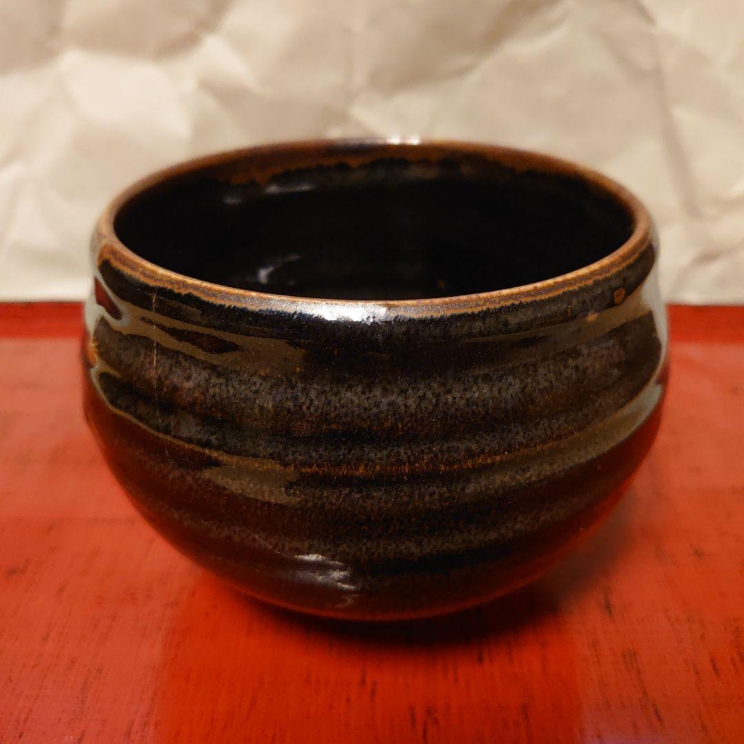 バーナード リーチ作 黒釉茶碗 セントアイブス窯