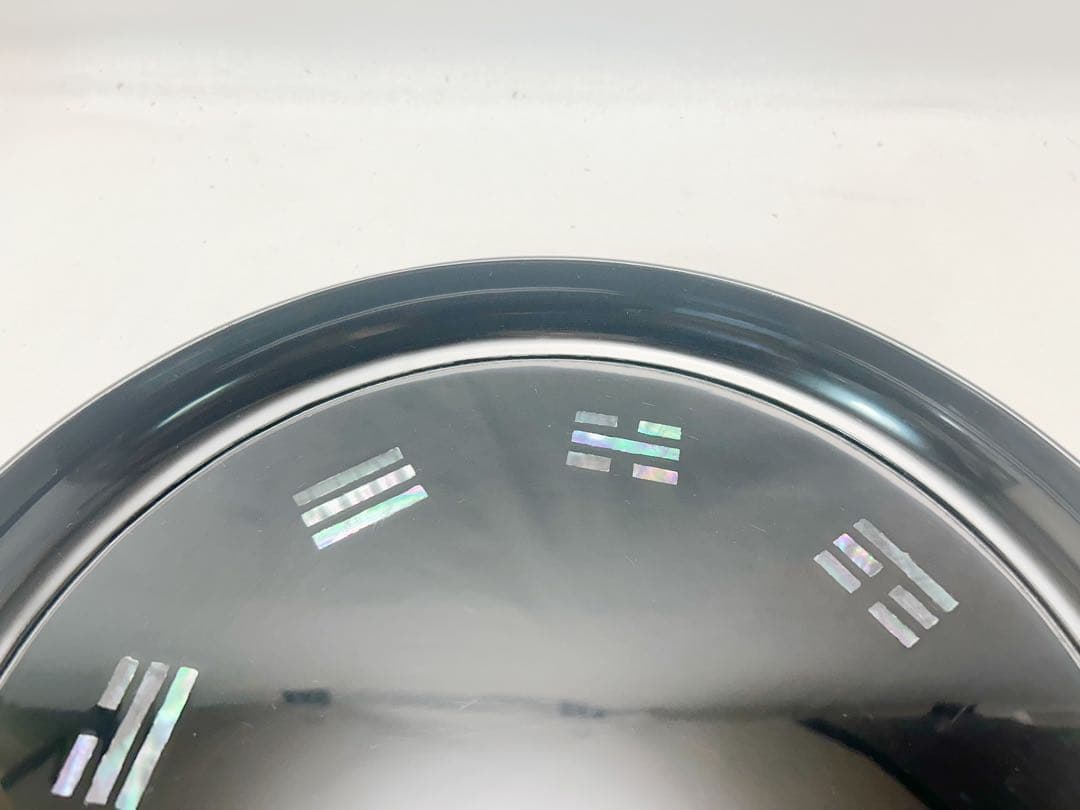 ほぼ未使用 茶道具 助田宗明木製黒塗 螺鈿細工 青貝 八卦盆 共箱