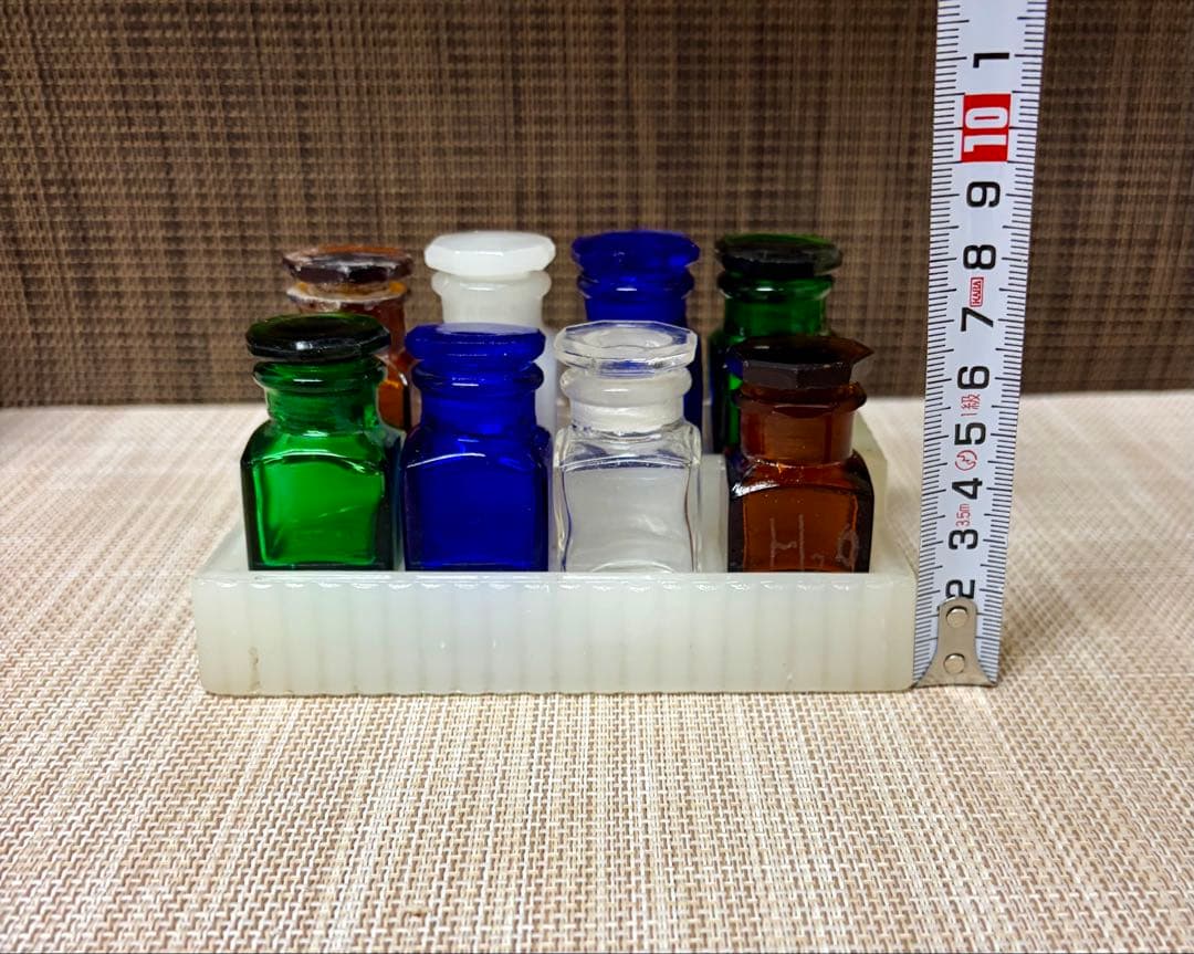戦前 歯医者 薬瓶 ミルクガラス 薬瓶台 セット