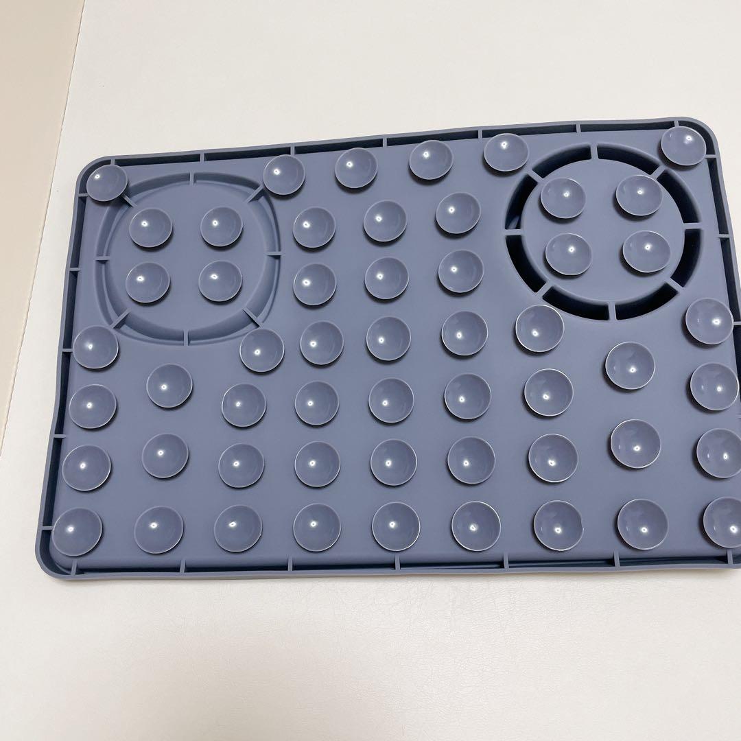 ペット用スローフード食器おしゃれシンプル多機能分格 長方形グレー