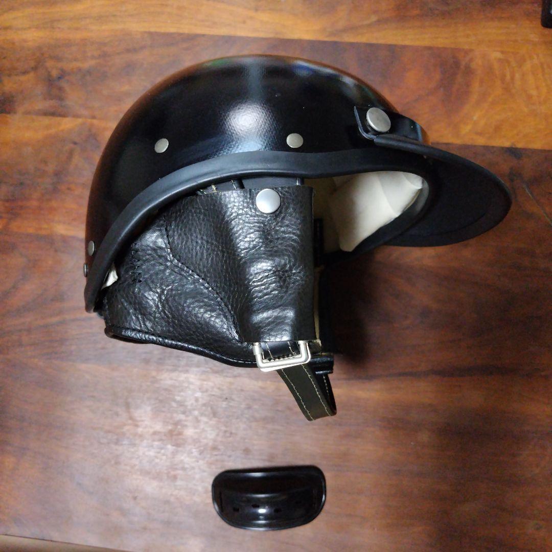 ノマドクロージング 半帽ヘルメット ブラック バイザー付き