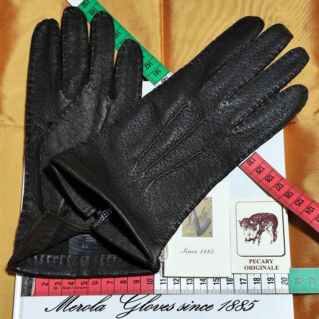 値下げ メローラ ペッカリー焦茶2ライニングなし グローブ 革手袋 MEROLA