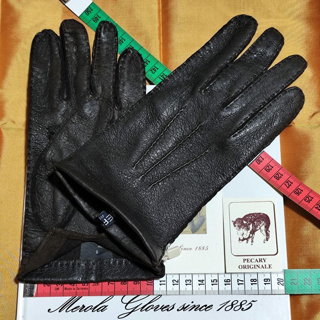 値下げ メローラ ペッカリー焦茶2ライニングなし グローブ 革手袋 MEROLA