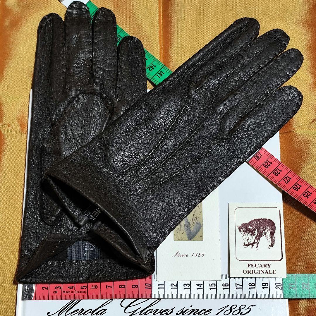 値下げ メローラ ペッカリー焦茶2ライニングなし グローブ 革手袋 MEROLA