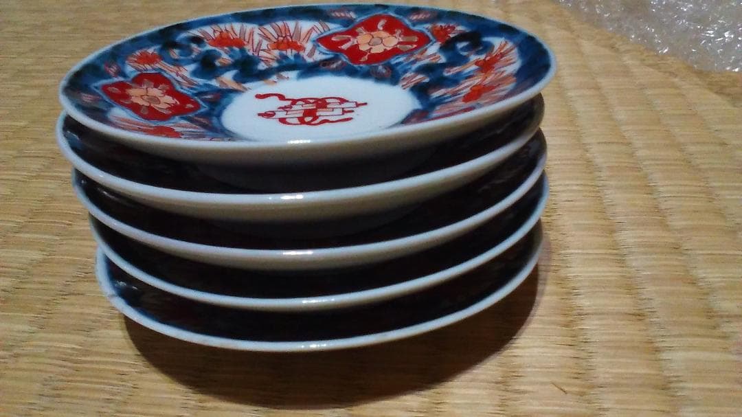 小皿（5枚）9.5cm 輸出 伊万里 金彩赤絵