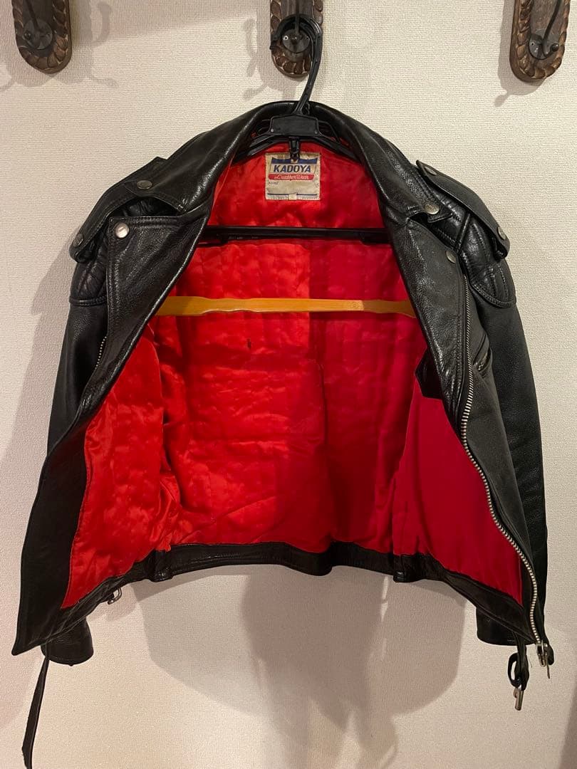 【最終値下げ】KADOYA ダブルライダースジャケット ブラック