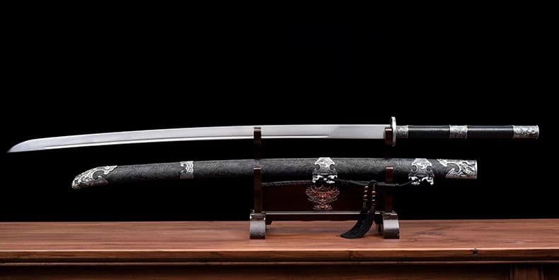 [武聖の苗刀] 繍春刀 牛尾刀 苗刀 手鍛造打 鋼刀 冷兵器 古兵器 両手刀