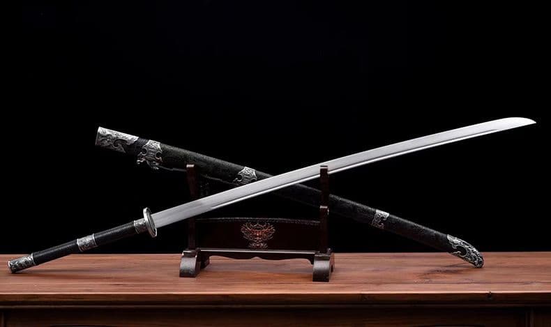 [武聖の苗刀] 繍春刀 牛尾刀 苗刀 手鍛造打 鋼刀 冷兵器 古兵器 両手刀