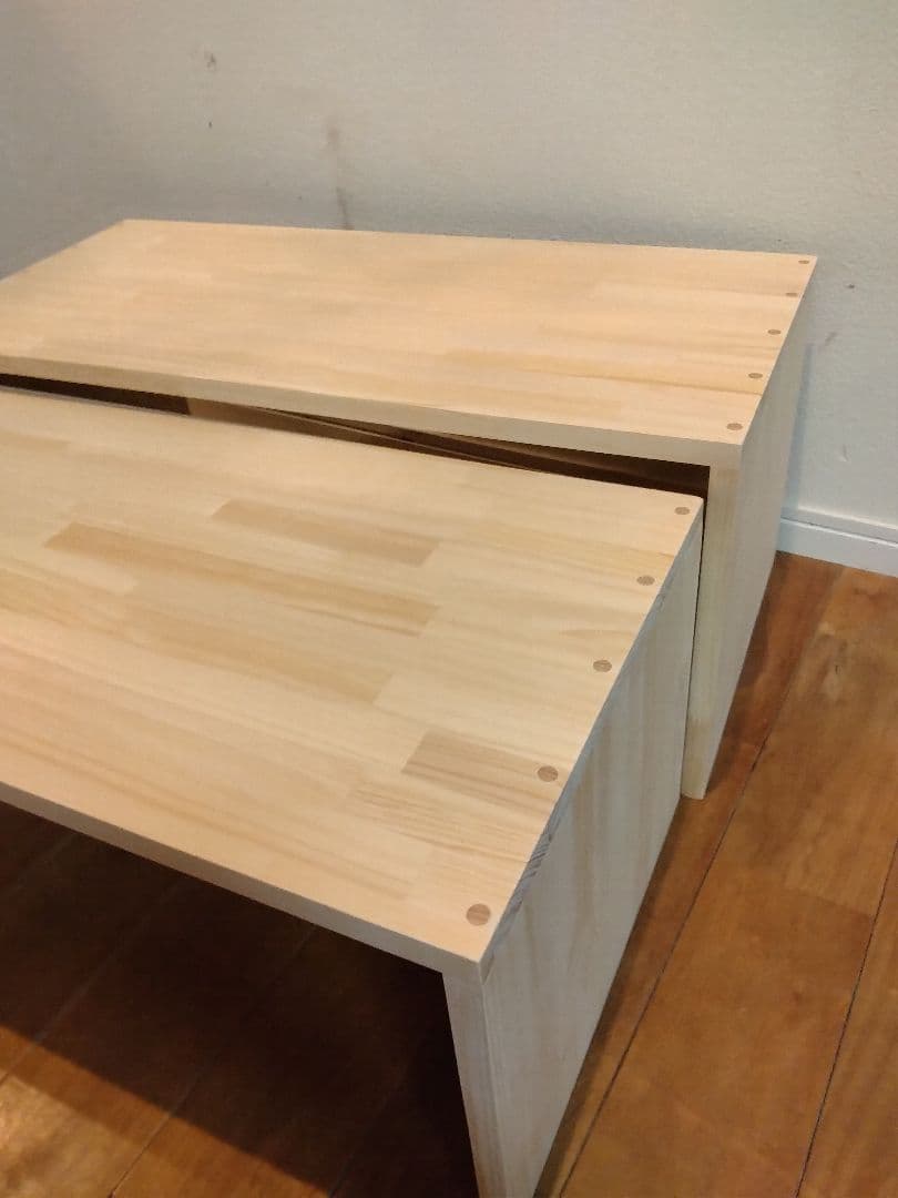 木製　ハンドメイド　オーダー　コの字型　踏み台　ベンチ　水槽台　サイドテーブル