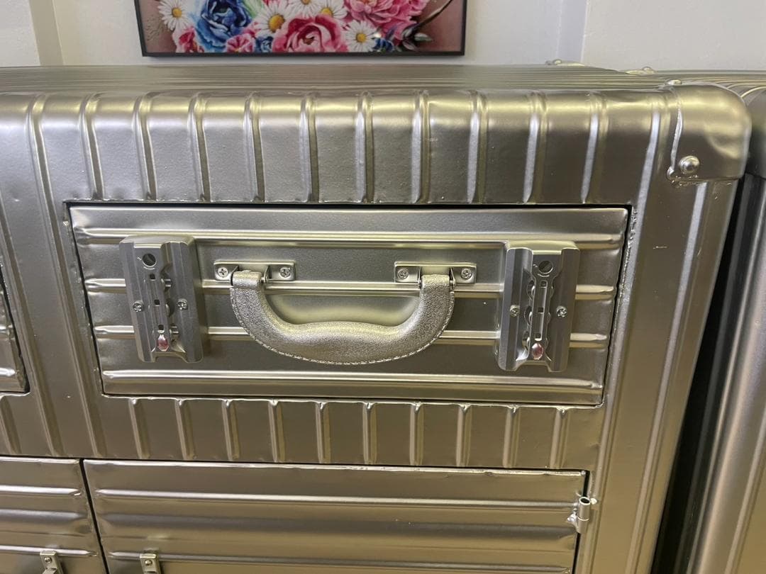 男前インテリア　キャビネット　ワイド　インダストリアル　収納　引出し　スチール