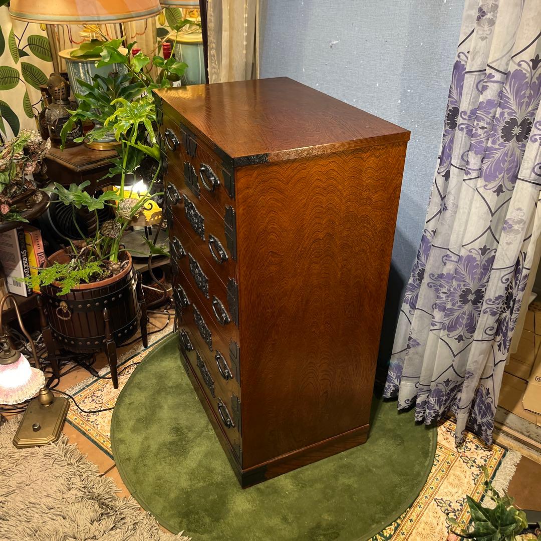 Sale 和製アンティーク　重厚感ある鉄器　　チェストキャビネット　民芸タンス