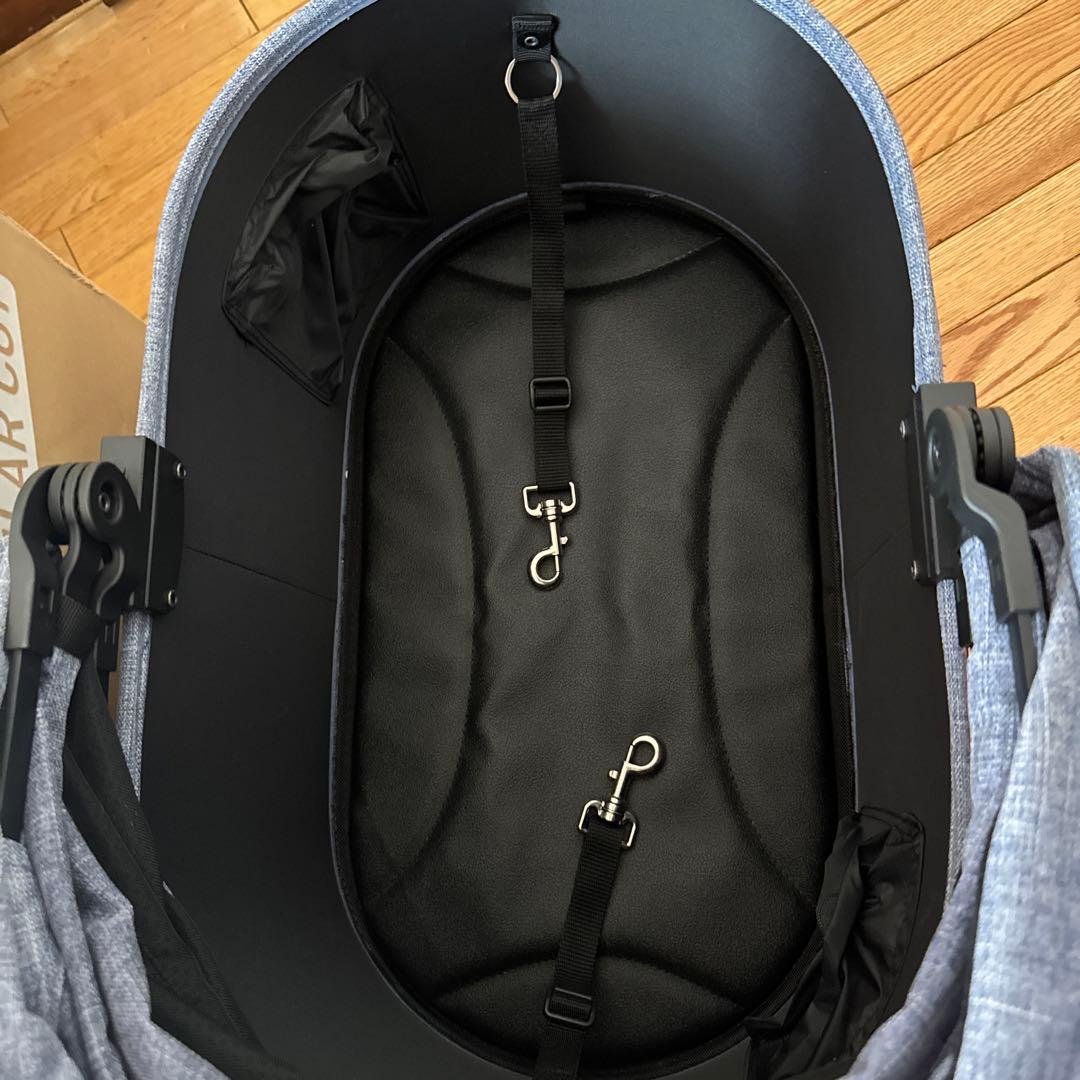 美品！エアバギーペット　DOME3レギュラーと足元カゴセット　メランジデニム