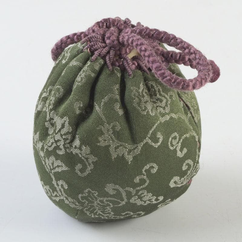 茶道具　瀬戸焼　文琳茶入　仕覆付　共箱　V　9496