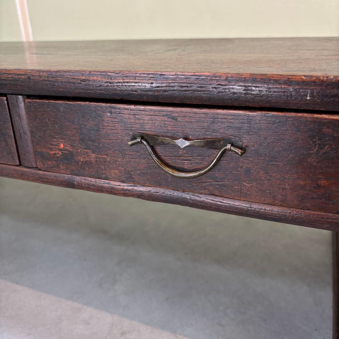 古家具　アンティーク机　ローテーブル　小引き出し３杯　和モダン　飾り台