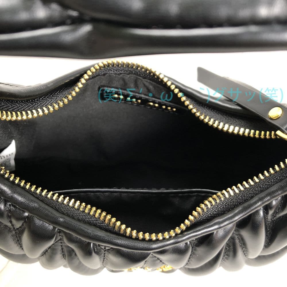 miu miu ブラック ショルダーバッグ ハンドバッグ レザー