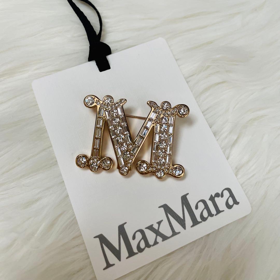 【新品未使用】Max Mara バス クリスタル ブローチ