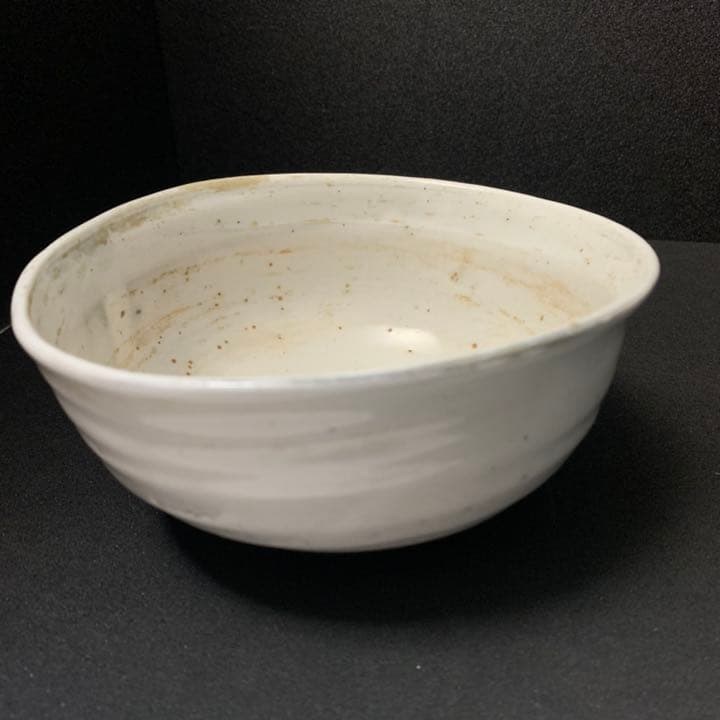 李朝　白磁　変形茶碗　茶道具　李氏朝鮮