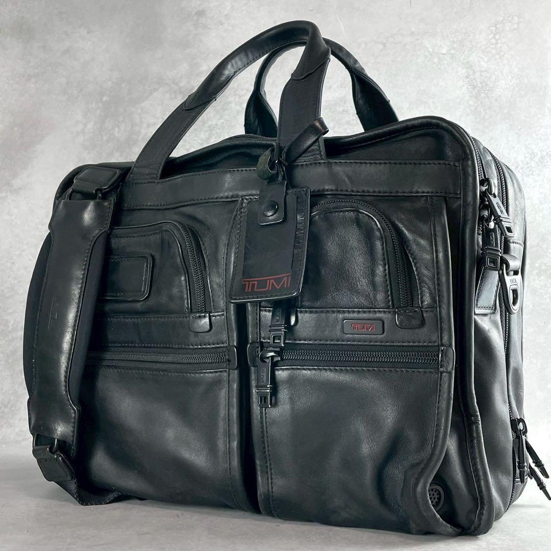 トゥミ96141DHオールレザーブリーフビジネスショルダートートバッグ