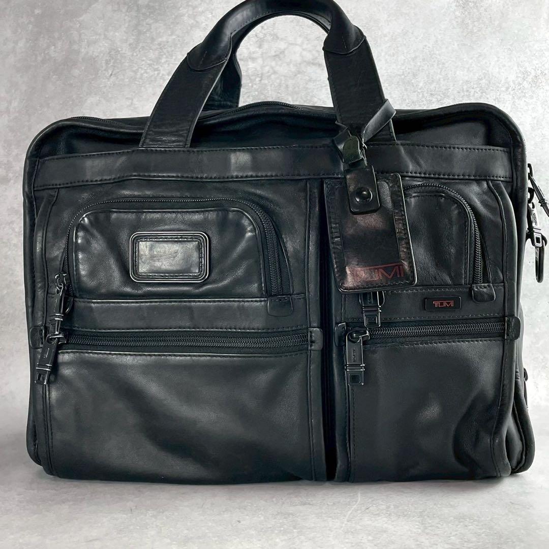 トゥミ96141DHオールレザーブリーフビジネスショルダートートバッグ