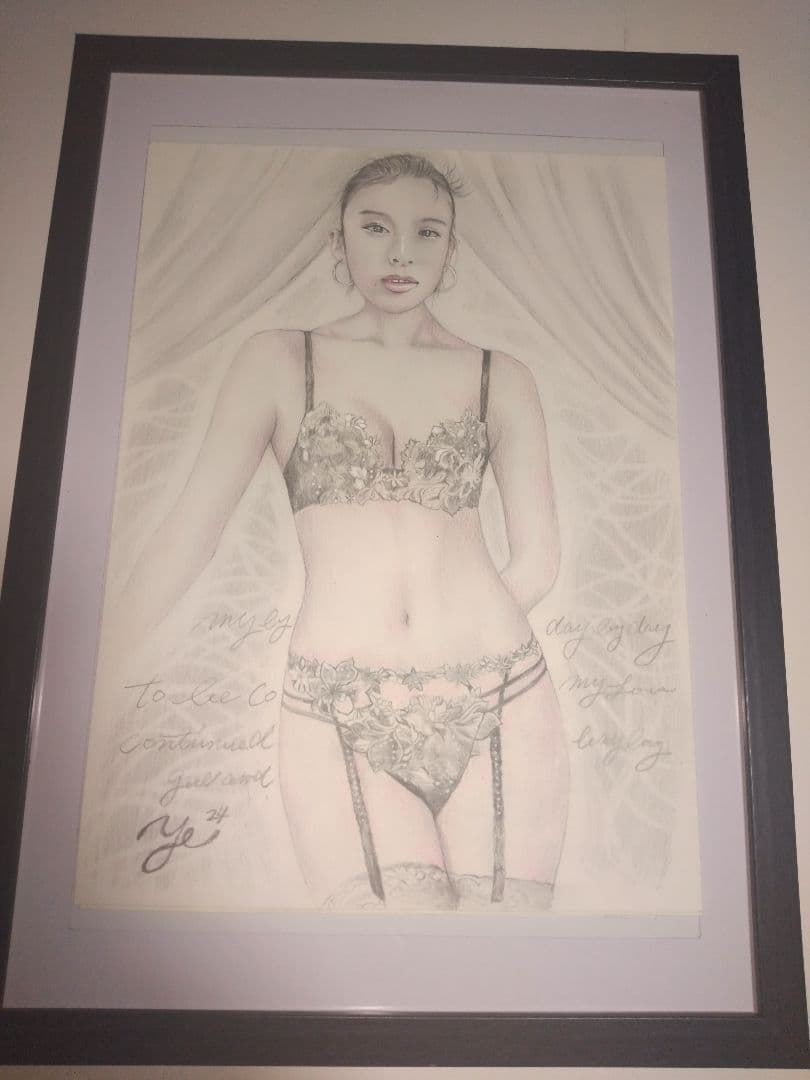 裸婦、美人画、絵画4号、朝の目覚めD山本英二、真作、肉筆、新品額縁、高塚省吾。