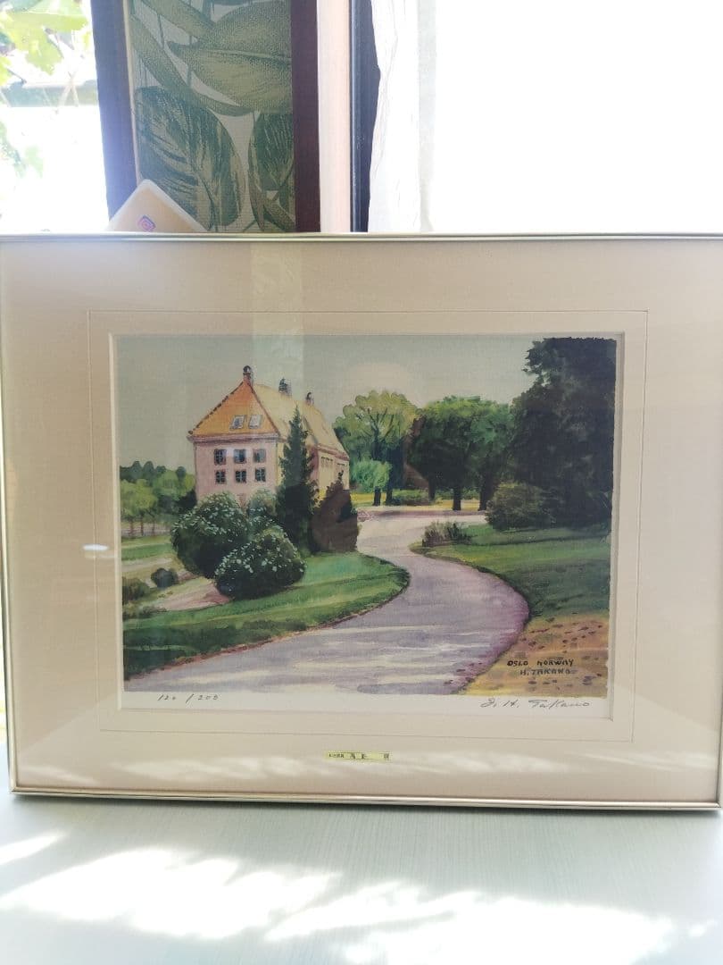 高野譲（二科展委員で著名作家）「オスロ」エスタンプ本人サイン及び販売証明有