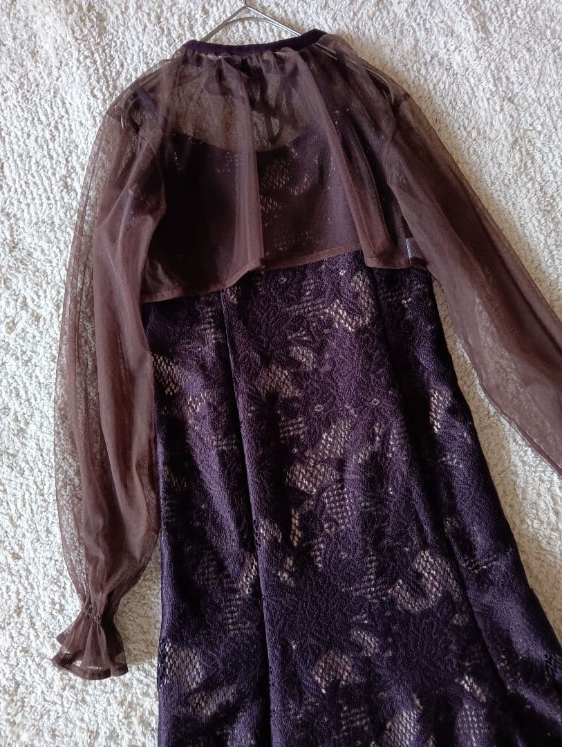 【美品】ドリードール シフォン チュール レースワンピース オケージョンドレス