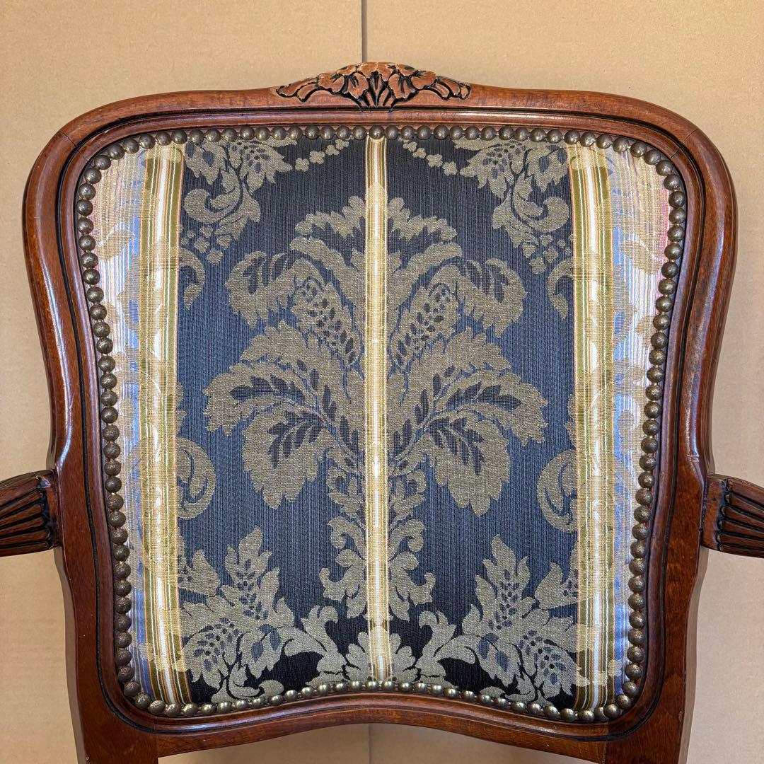 イタリア製 猫脚 アンティーク アームチェア クラシック 鋲打ち 1脚