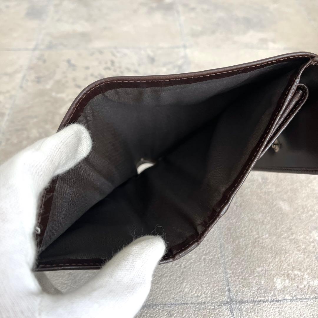 美品✨FENDI ズッカ 二つ折り財布 FF キャンバス レザー ブラウン