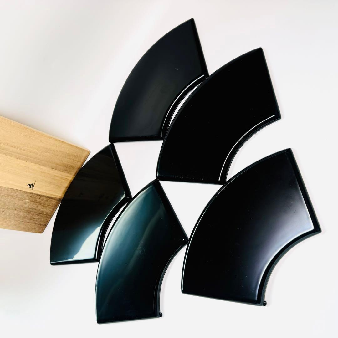 未使用　輪島塗　漆器　茶平一斉　茶道具　桜に川　紅葉模様　銘々皿　5客　共箱