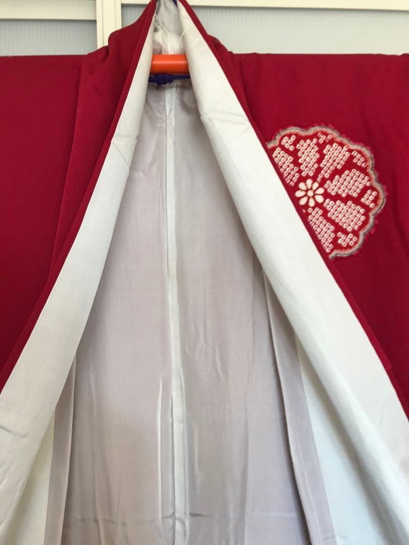 振袖　超美品　正絹　金糸と色刺繍　個性的　絞り柄