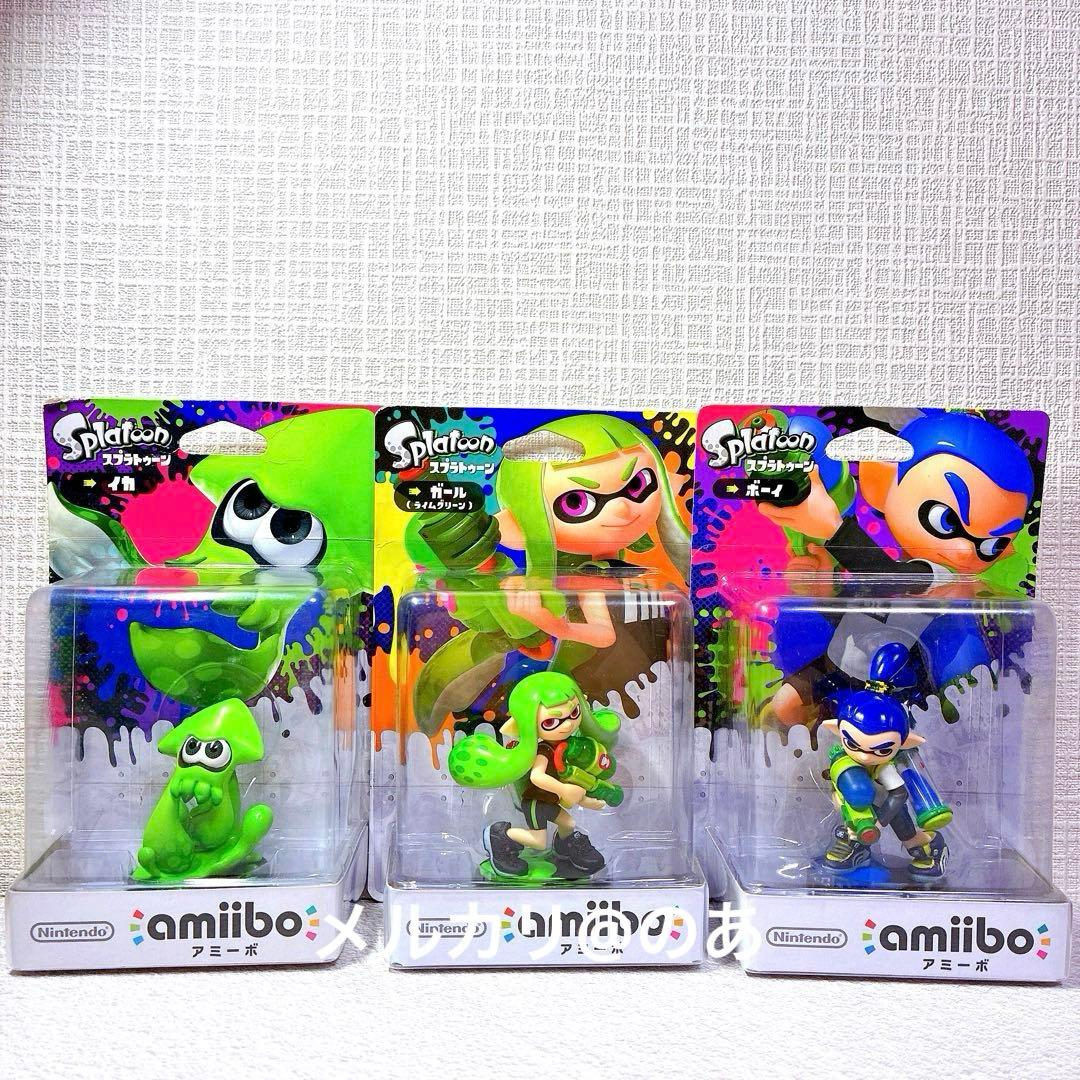 未開封 アミーボ スプラトゥーン ガール グリーン ボーイ　イカ amiibo