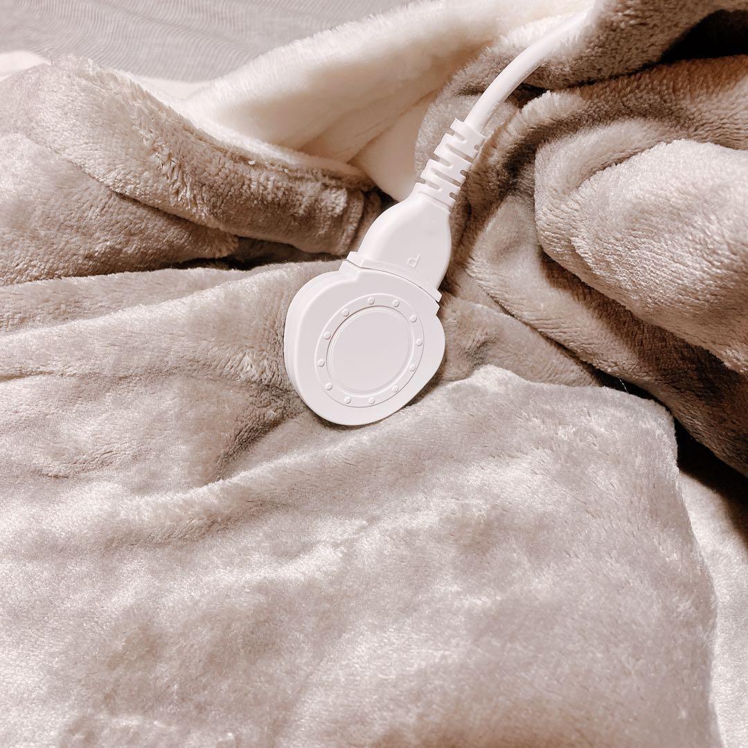 電気毛布 電気ひざ掛け 188x130cm フランネル素材 グレー 掛け布団