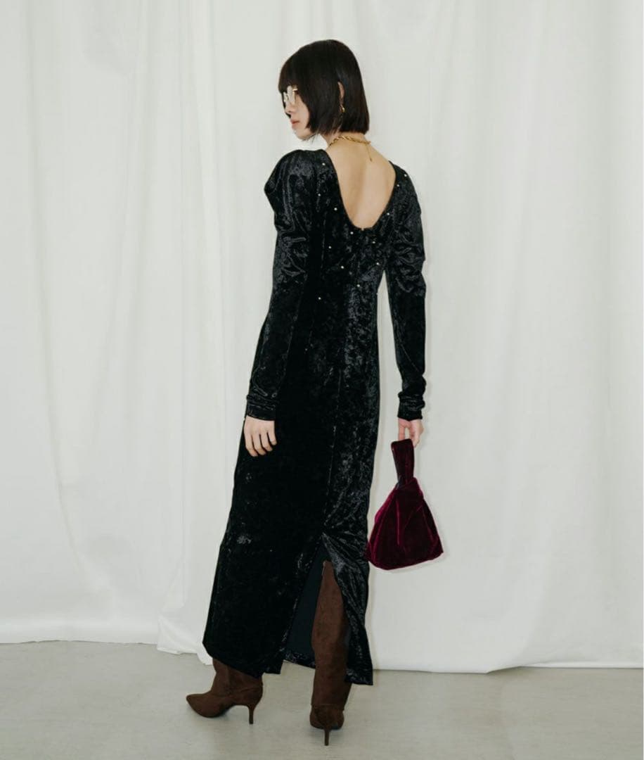 スーツ・フォーマル・ドレス ANDRESD pearl glow velour dress