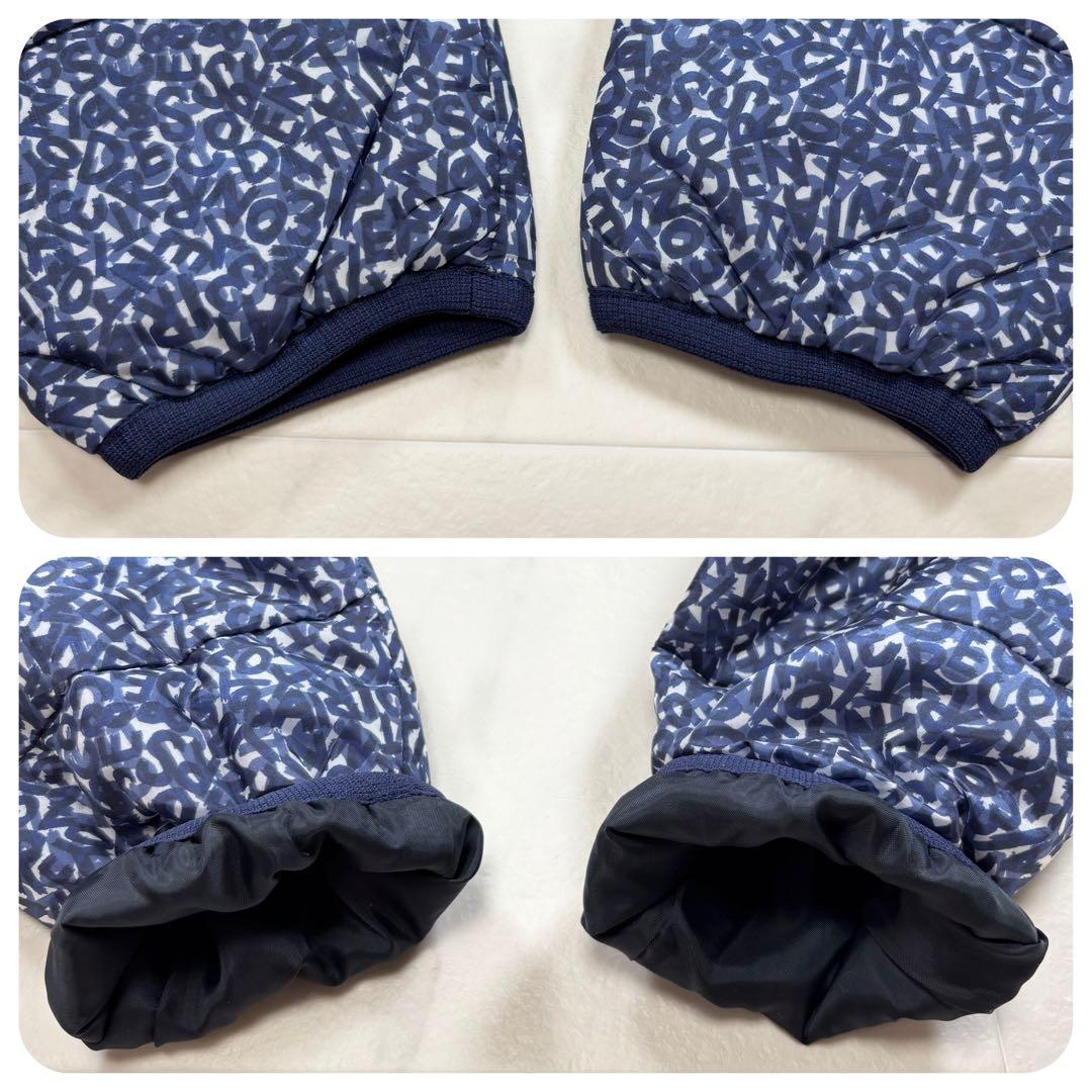 【美品】ZOY ゾーイ 中綿ジャケット ゴルフウェア 総柄 ロゴ 青 38