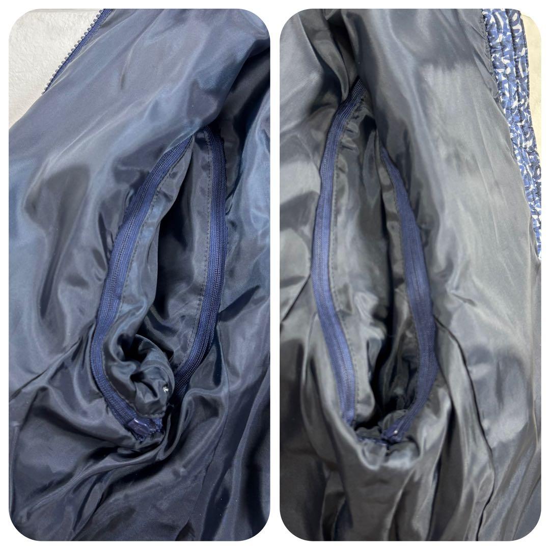 【美品】ZOY ゾーイ 中綿ジャケット ゴルフウェア 総柄 ロゴ 青 38