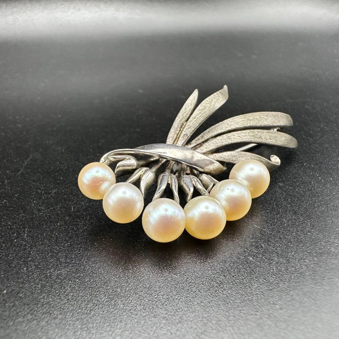 極美品✨　MIKIMOTO ミキモト　パール　ブローチ　ロゴ　刻印　1419
