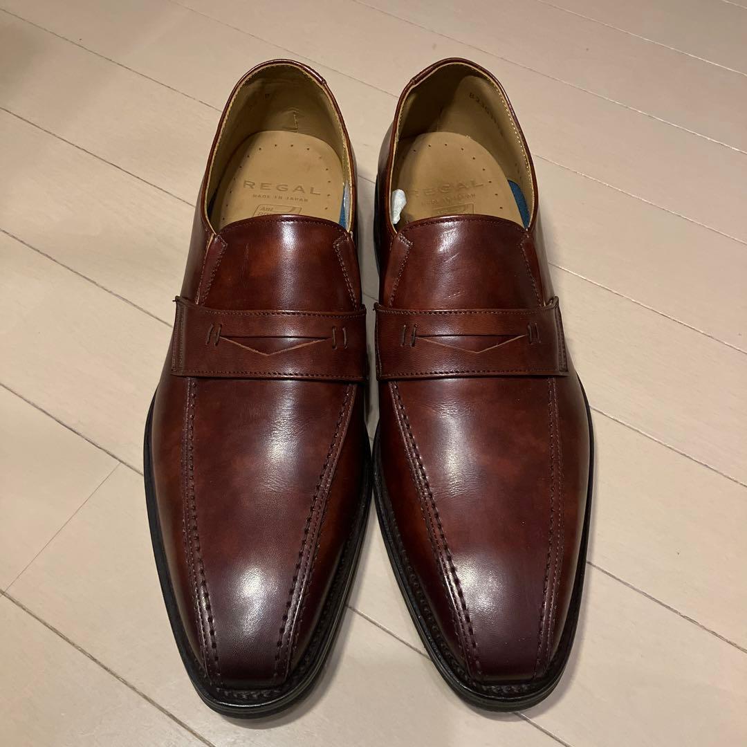 【値下げ】REGAL ブラウンレザー スリッポンビジネスシューズ