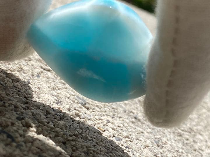 最高級天然石　ラリマー　パワーストーン  宝石　鉱物原石　置き物裸石　ルース8U