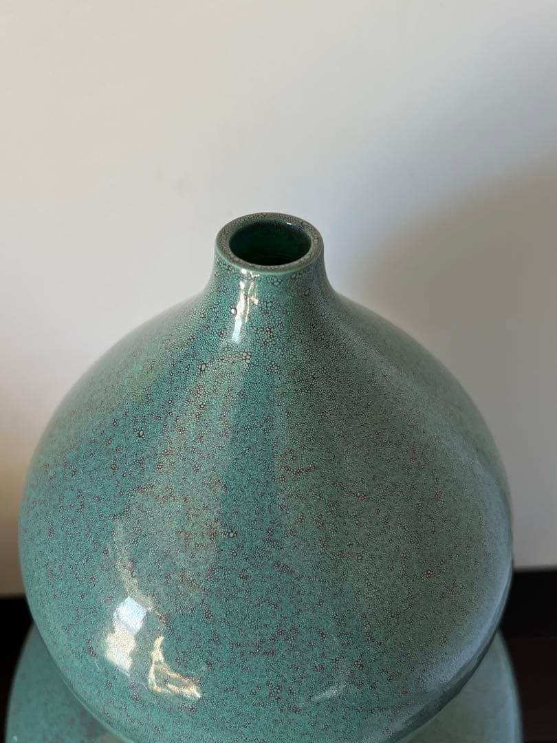 中国古美術・爐鈞釉瓢箪花瓶•【大清乾隆年製】在銘•文房具•清時代 W--32