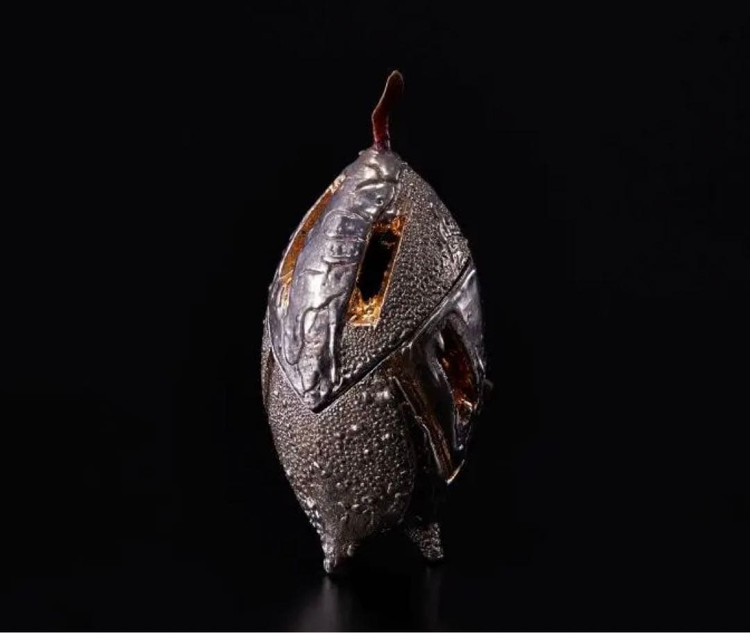 現代陶芸家 市川透造 造形香炉 金プラチナ使用 共箱 共布備前 (師/隠崎隆一)