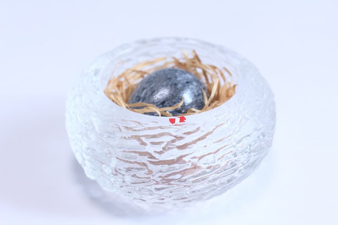 4685  鳥の巣　キャンドルホルダー　ガラス　オブジェ　イッタラ