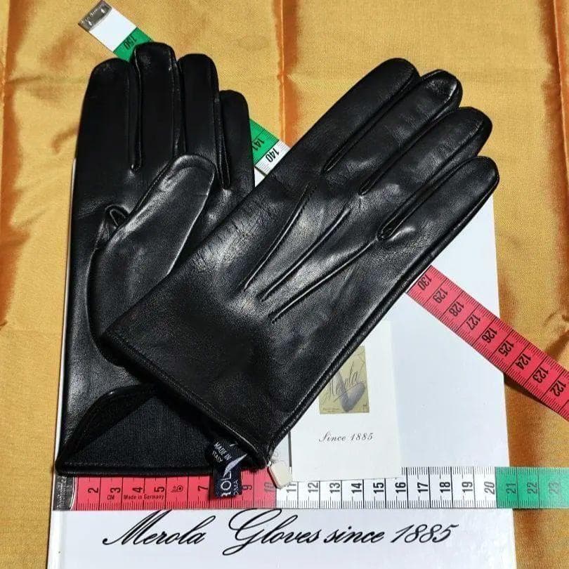 メローラ ナッパ黒 シルクライニング グローブ 革手袋 MEROLA
