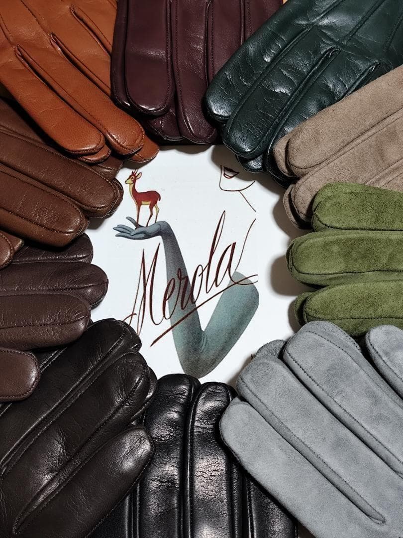 メローラ ナッパ黒 シルクライニング グローブ 革手袋 MEROLA