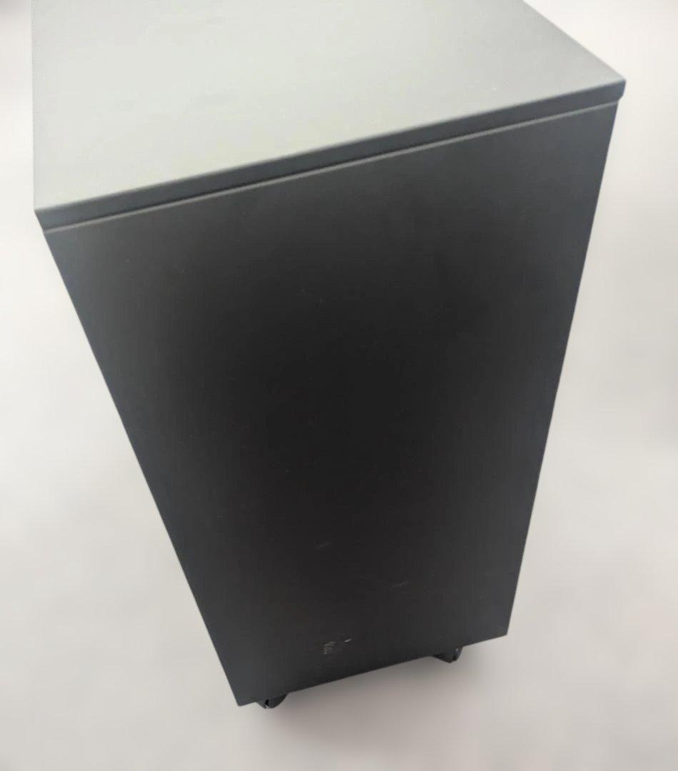 送込鍵付美品！事務キャビネットTRUSCOスリムワゴン30×50×60㎝黒車輪