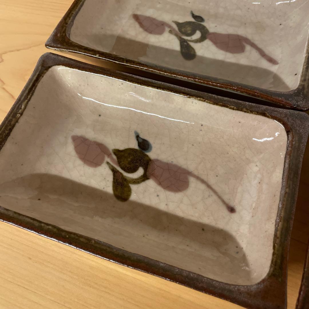 河井敏孝　鳥文角皿　６客　共箱付き　河井寛次郎 濱田庄司 民藝