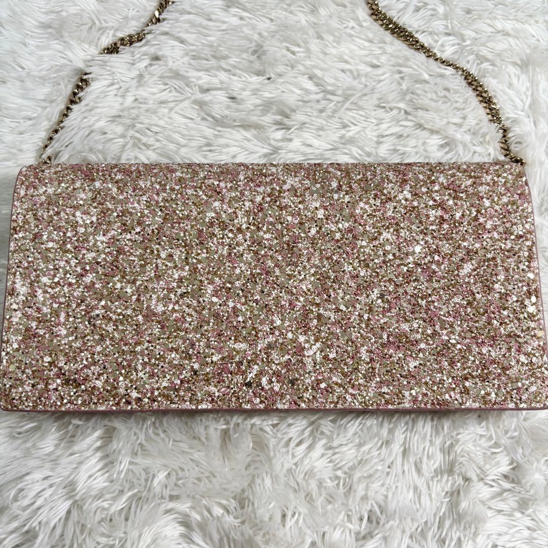 【美品】 ジミーチュウ ショルダーバッグ パーティ チェーン ウォレット ピンク