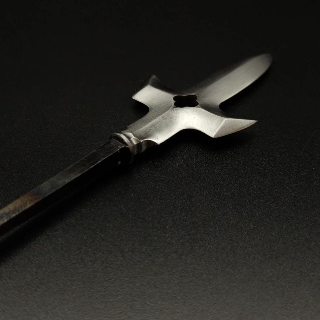 年末セール　武道具　矢じり　十文字槍　木瓜透　鏃　古式　弓道具　鉄製　職人作