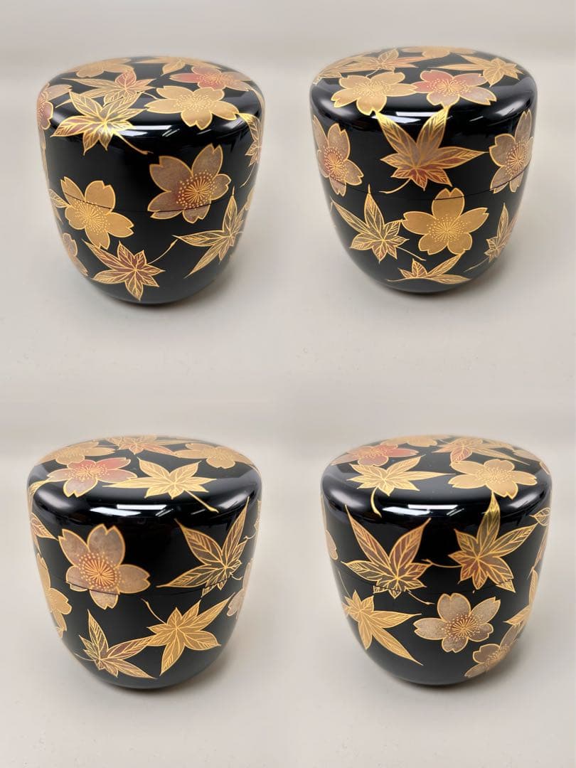 A046茶道具　棗　西條一斎　雲錦蒔絵大棗