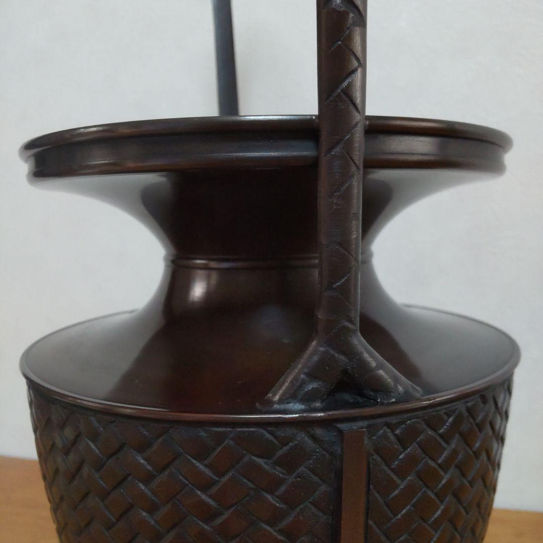 高岡銅器 銅製 花瓶 網代(大) 天龍作 桐箱 華道